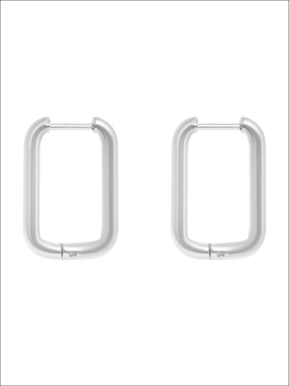 18K Gold Plated Geometric Huggie Hoop Earrings Hinged Stainless Steel